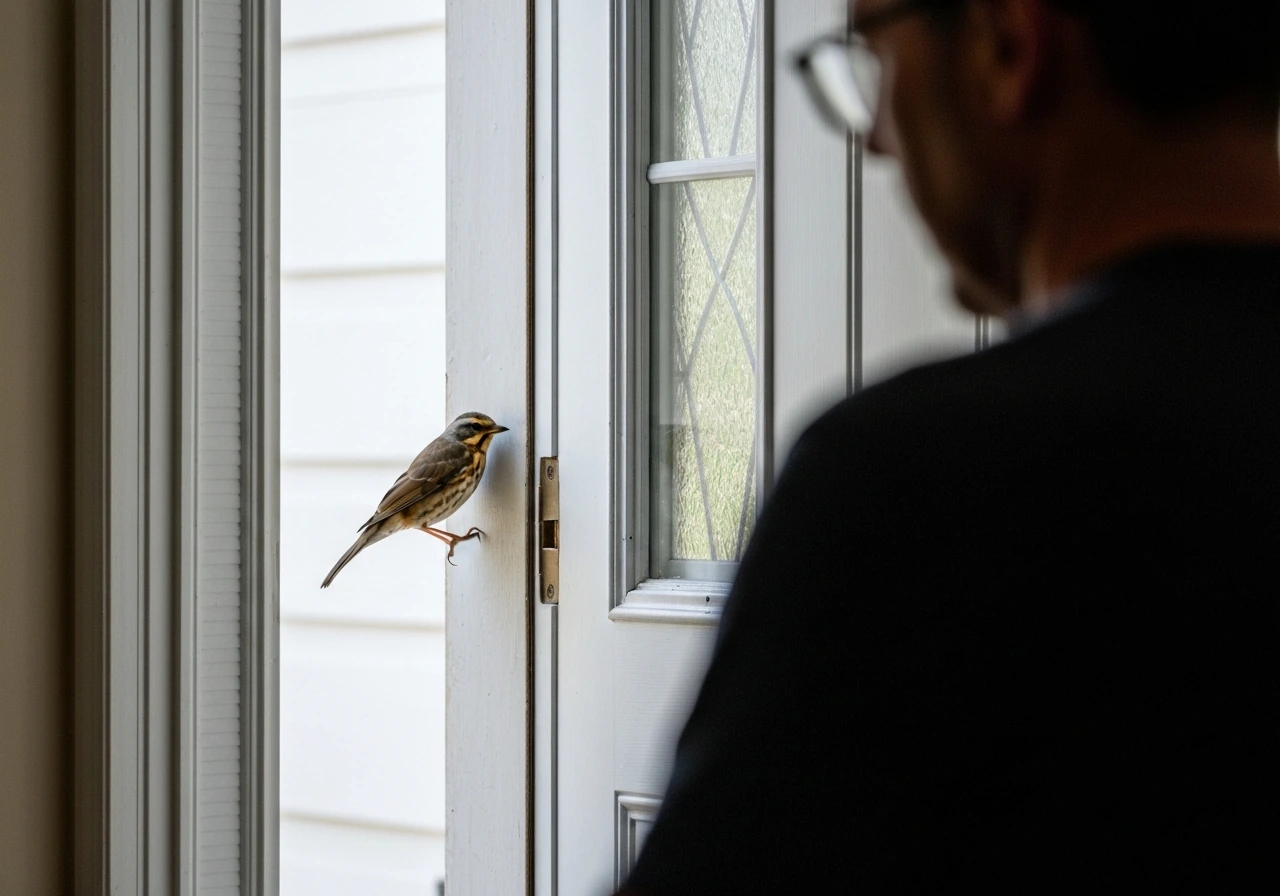 bird flies into house good luck