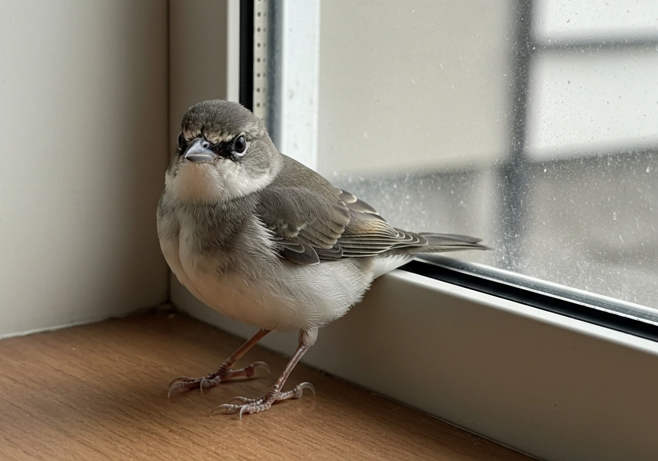 Bird standing upright and alert with smooth feathers and no visible wounds